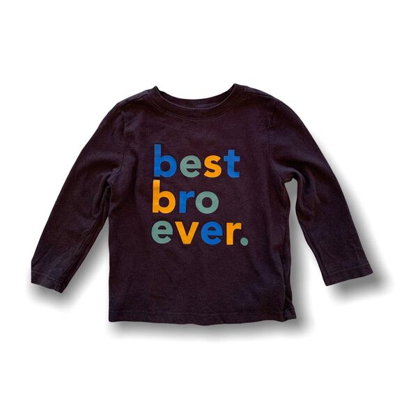 18-24 Months Old Navy Boys Long Sleeve Navy Blue Tshirt "best bro ever." - Picture 1 of 7